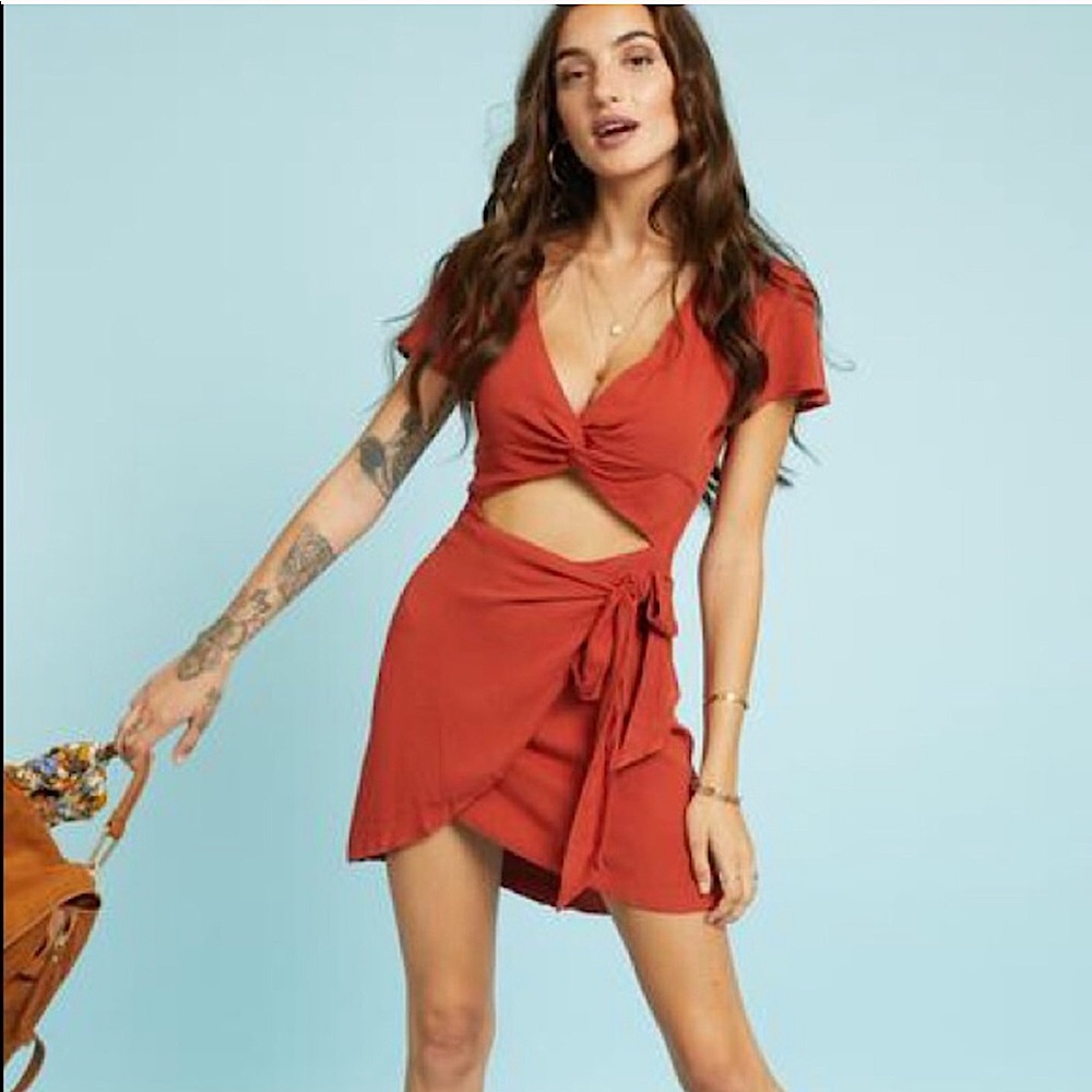 Luna Boutique Rust Cutout Dress